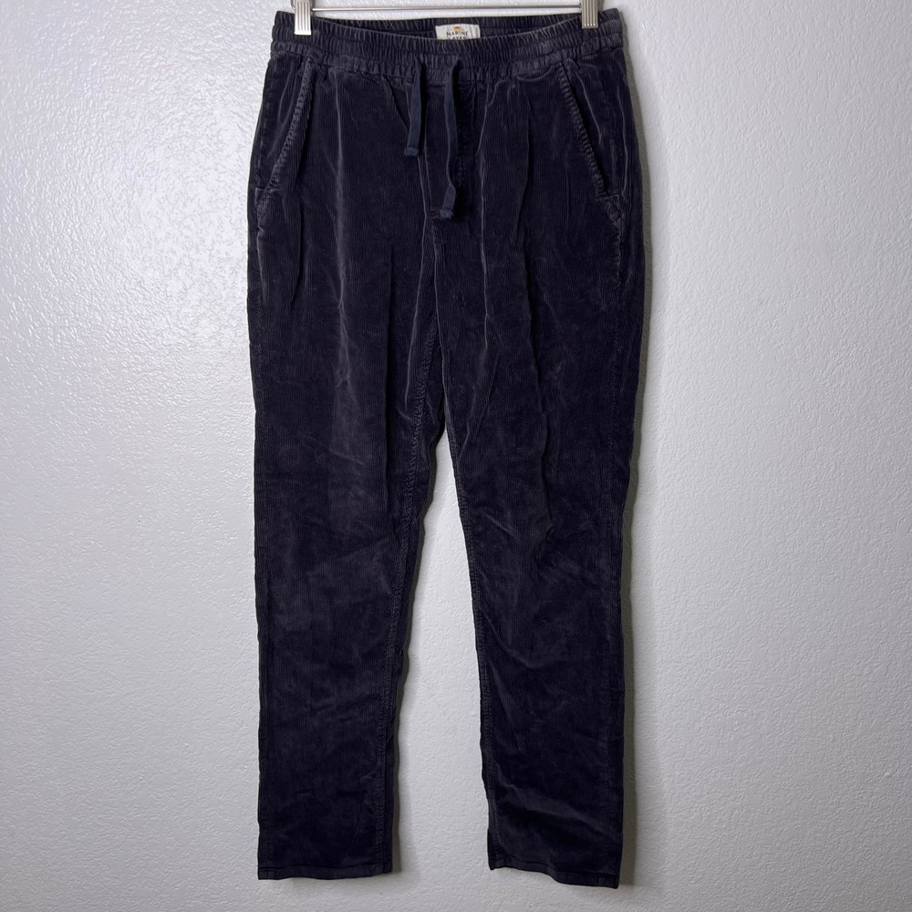 Marine Layer Gray Saturday Corduroy Pants Slim Fit Mens Medium Drawstring Waist - Picture 2 of 7